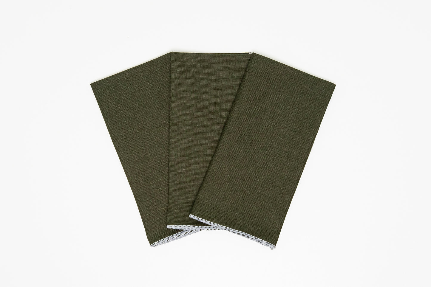 Large Linen Hankies – Military Green