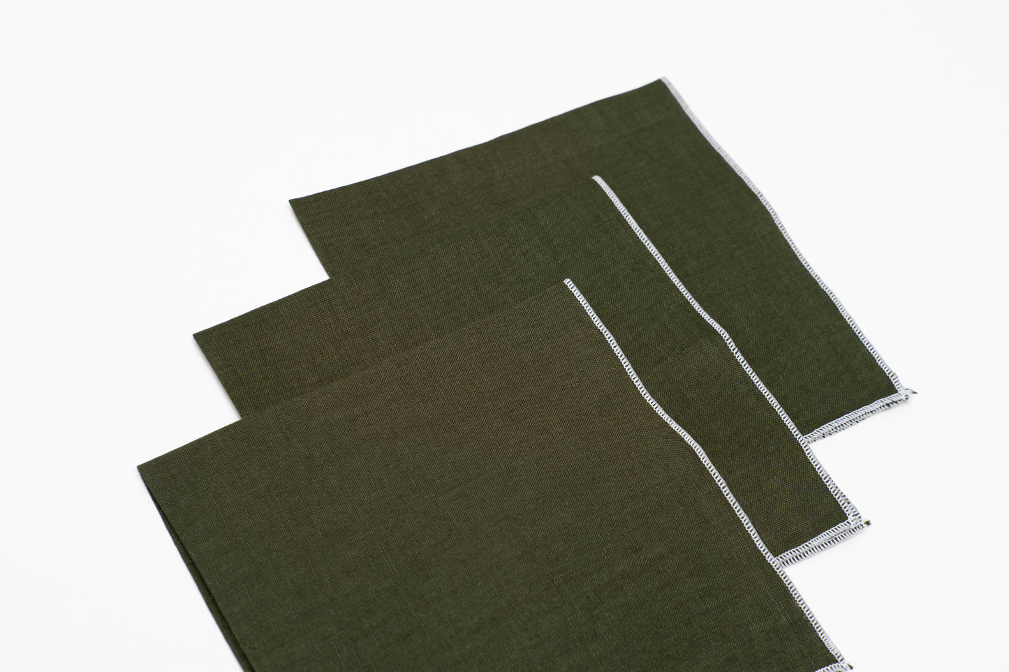 Large Linen Hankies – Military Green